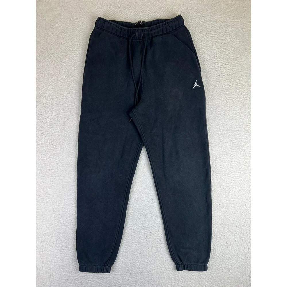 Jordan Pants Mens Medium Black Fleece Sweatpants Joggers Athletic DA9820-010